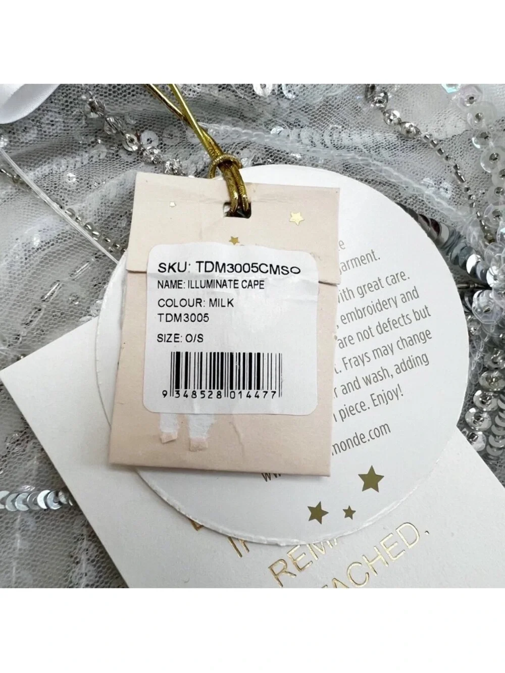 Tutu du Monde Decorative Sequin cape  - Silver OS